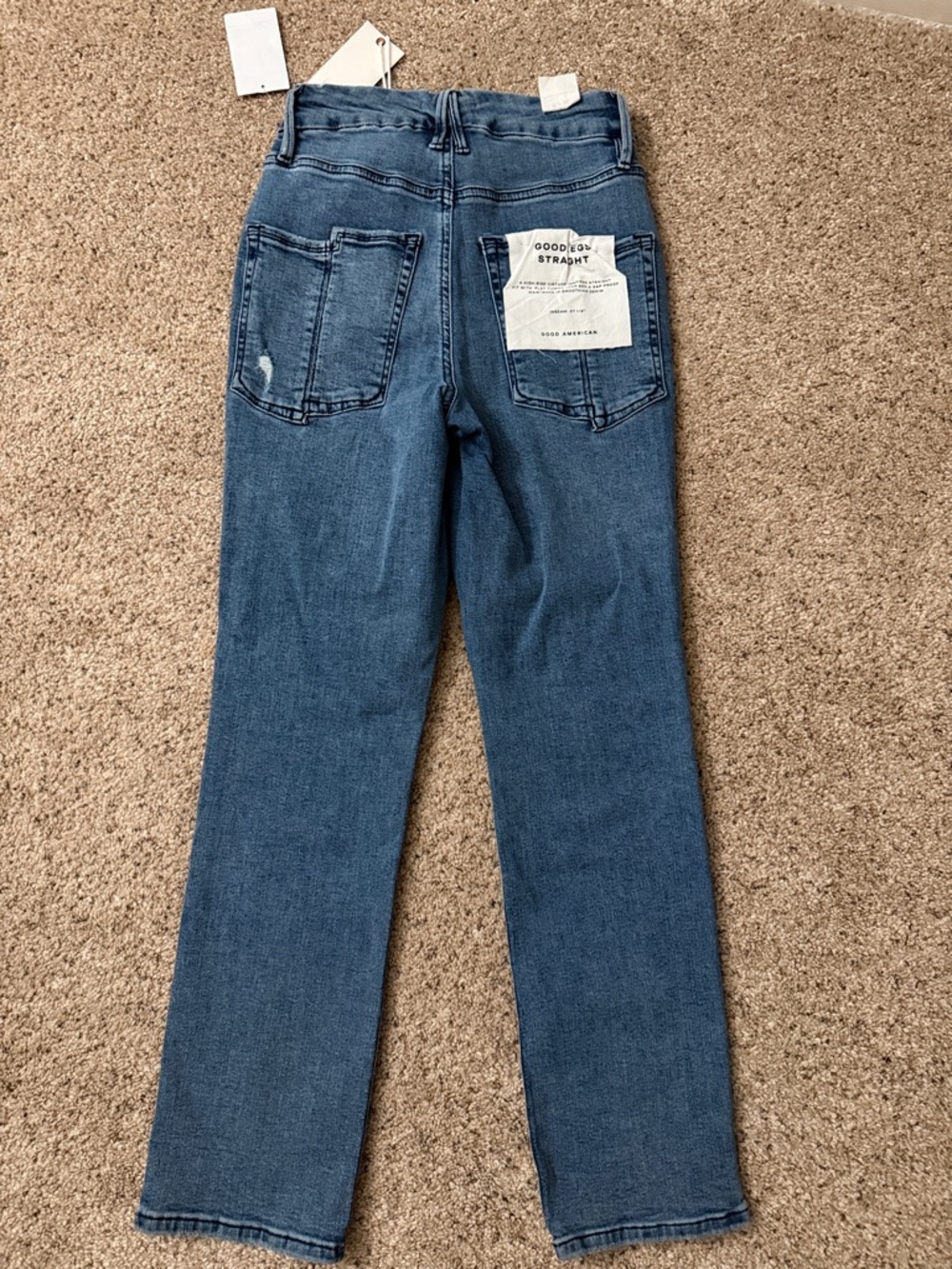 Good American High Waist Ankle Straight Leg Organic Cotton Jeans - Picture 6 of 7